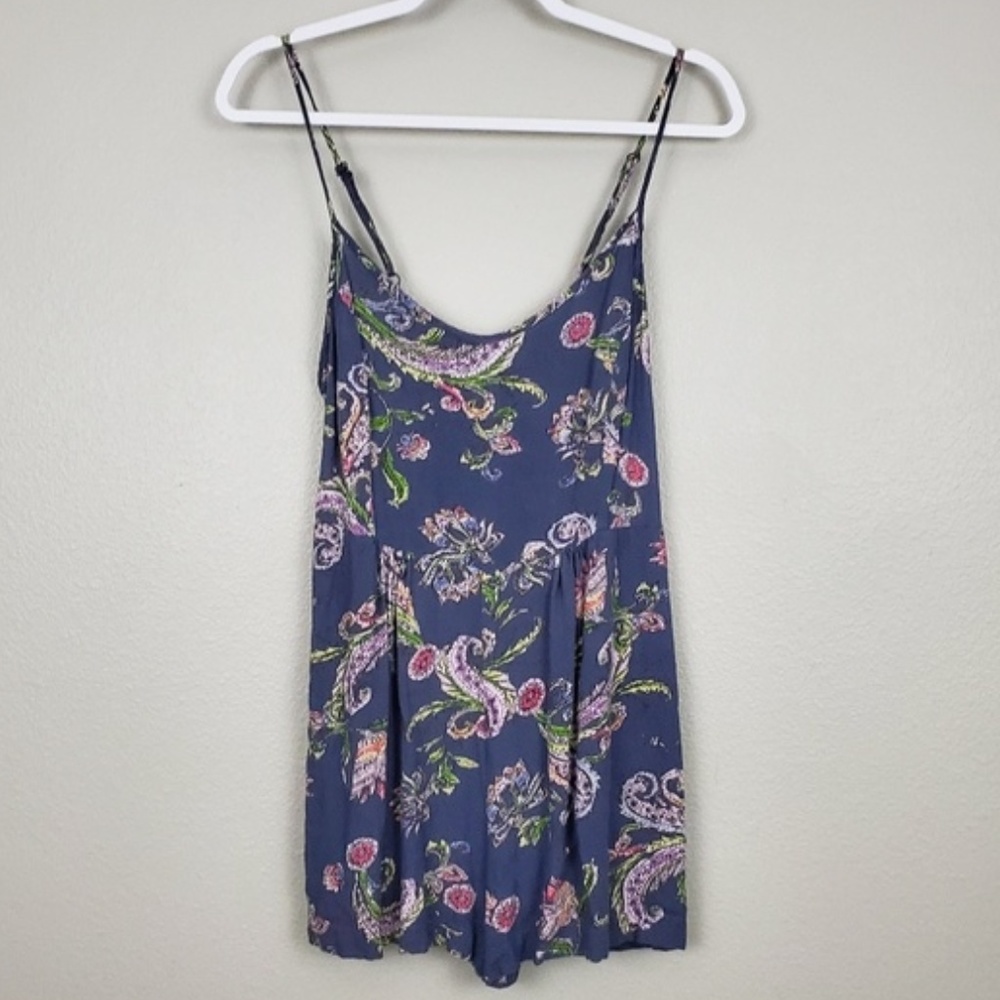 O'Neill Blue Floral Mini Dress with Pink and Green Accents